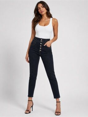 VERONICA BEARD KEITH 12” CORSET DARK SLATE HIGH RISE DENIM JEANS SZ 33